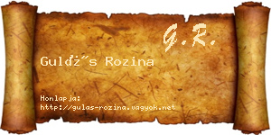 Gulás Rozina névjegykártya